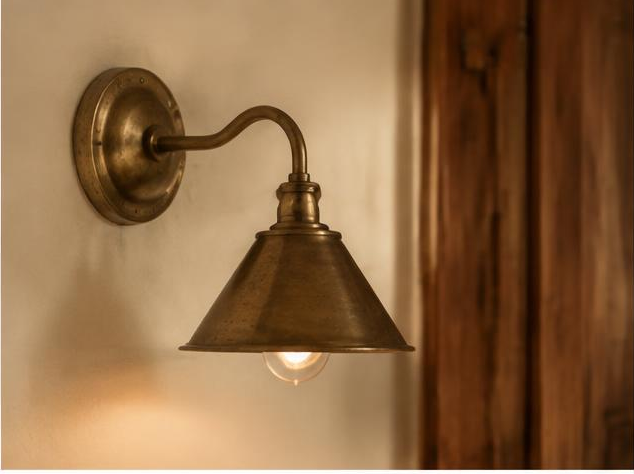 Antique brass reading lamp
