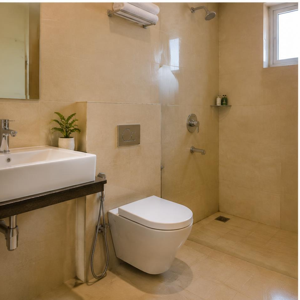 Private bathroom of the illustrative standard-ac room